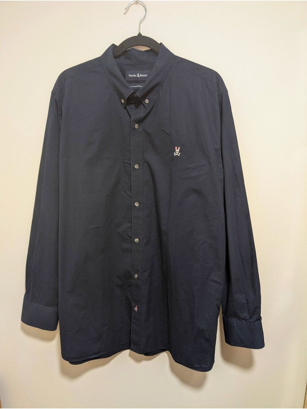 Psycho Bunny | Pima Cotton Long Sleeve Button Down In Navy Blue
